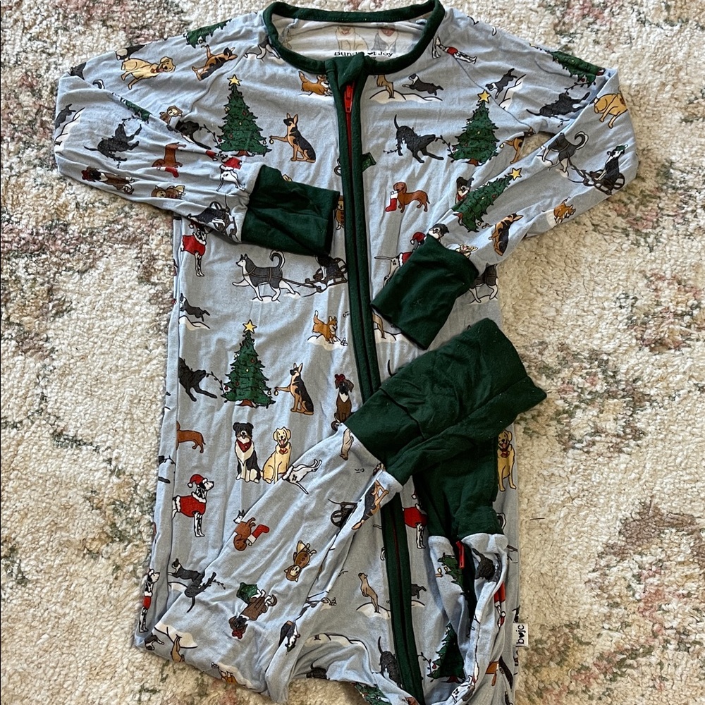 Kids Animal Print Pajamas - Green and Gray